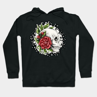 Skull with Flowers Graphic Hoodie